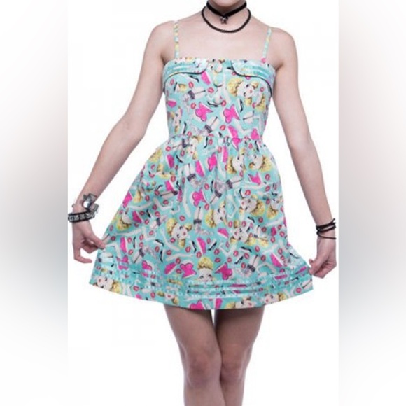 Dolls Kill x Iron Fist - Doll Parts Pin-Up Style Mini Dress - Picture 3 of 12